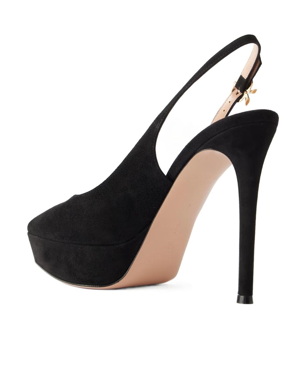Gianvito Rossi Black Suede Slingback Pumps