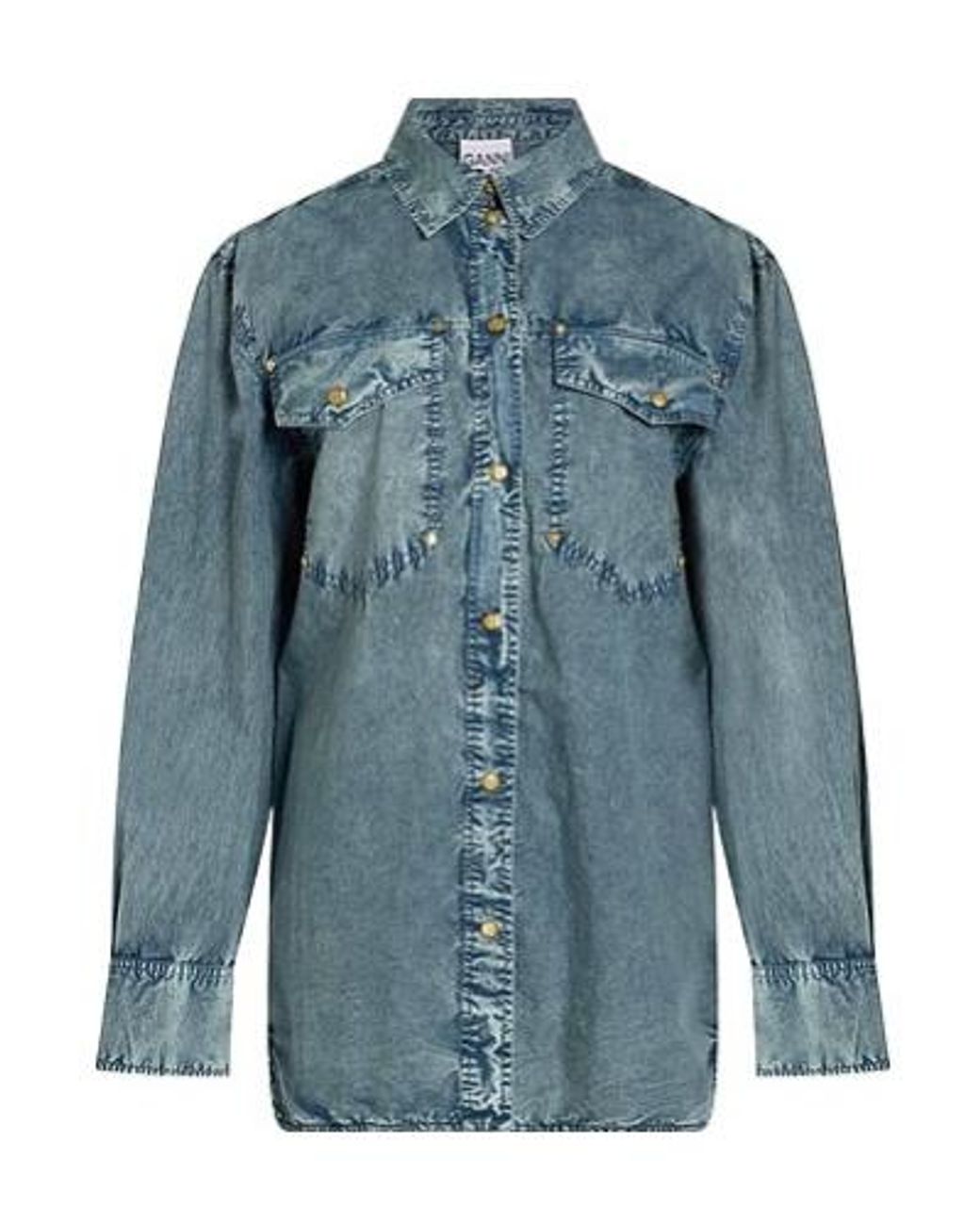 Ganni Blue Classic Denim Shirt