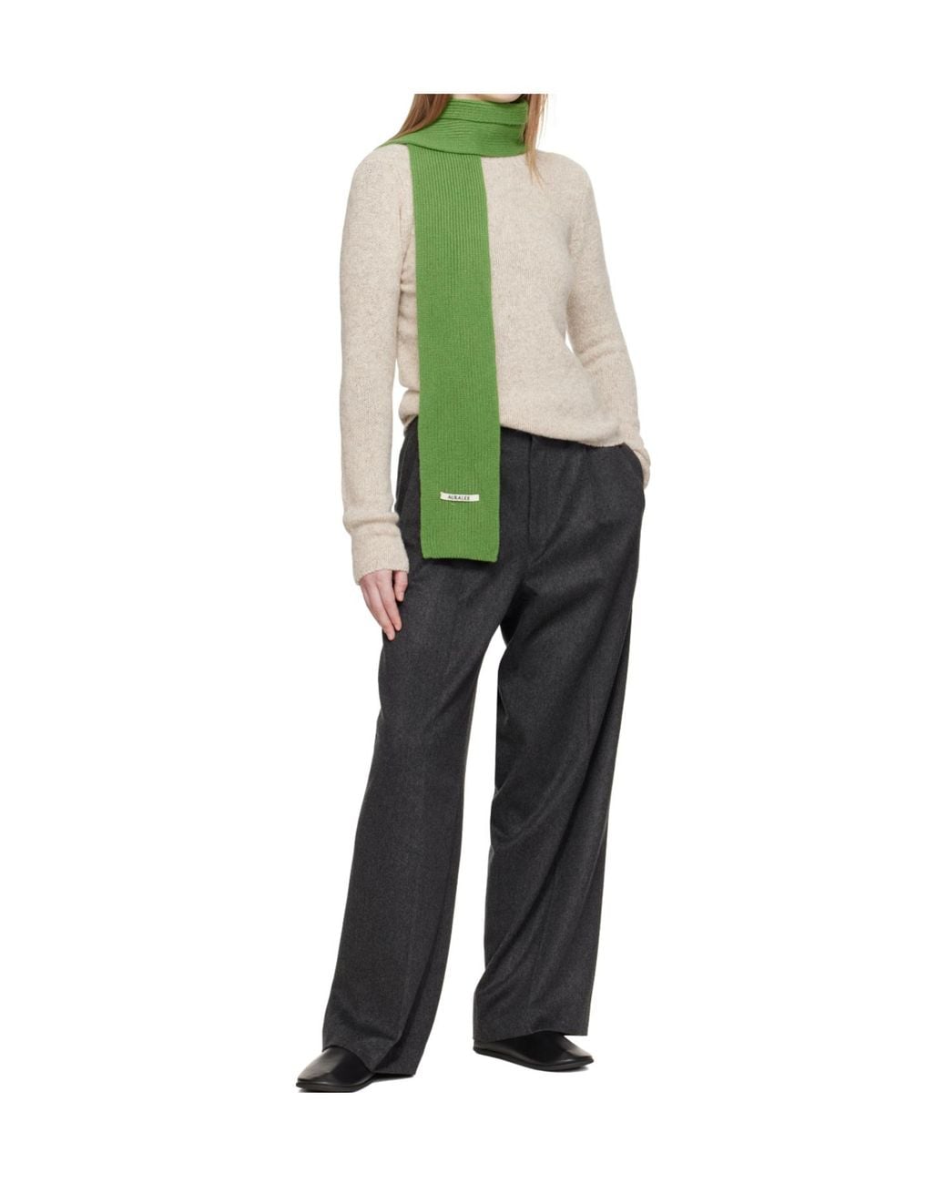 Auralee Gray Cashmere Crew Neck Sweater