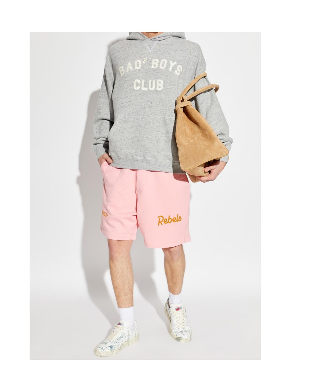 DSquared² Gray Long Sleeve Logo Embroidered Hoodie for men