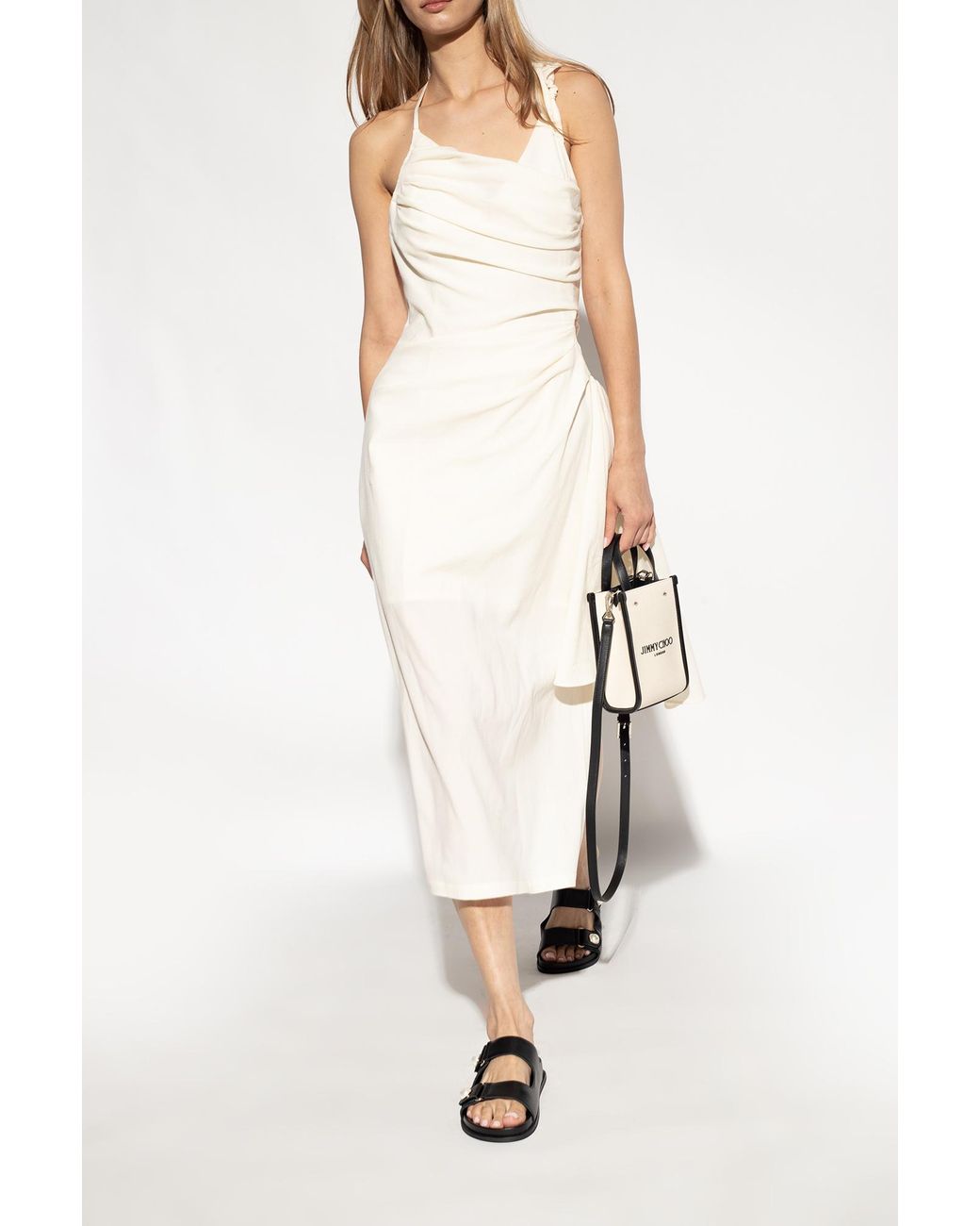 Jimmy Choo Black Fayence Pearl-Embellished Slip-On Sandals