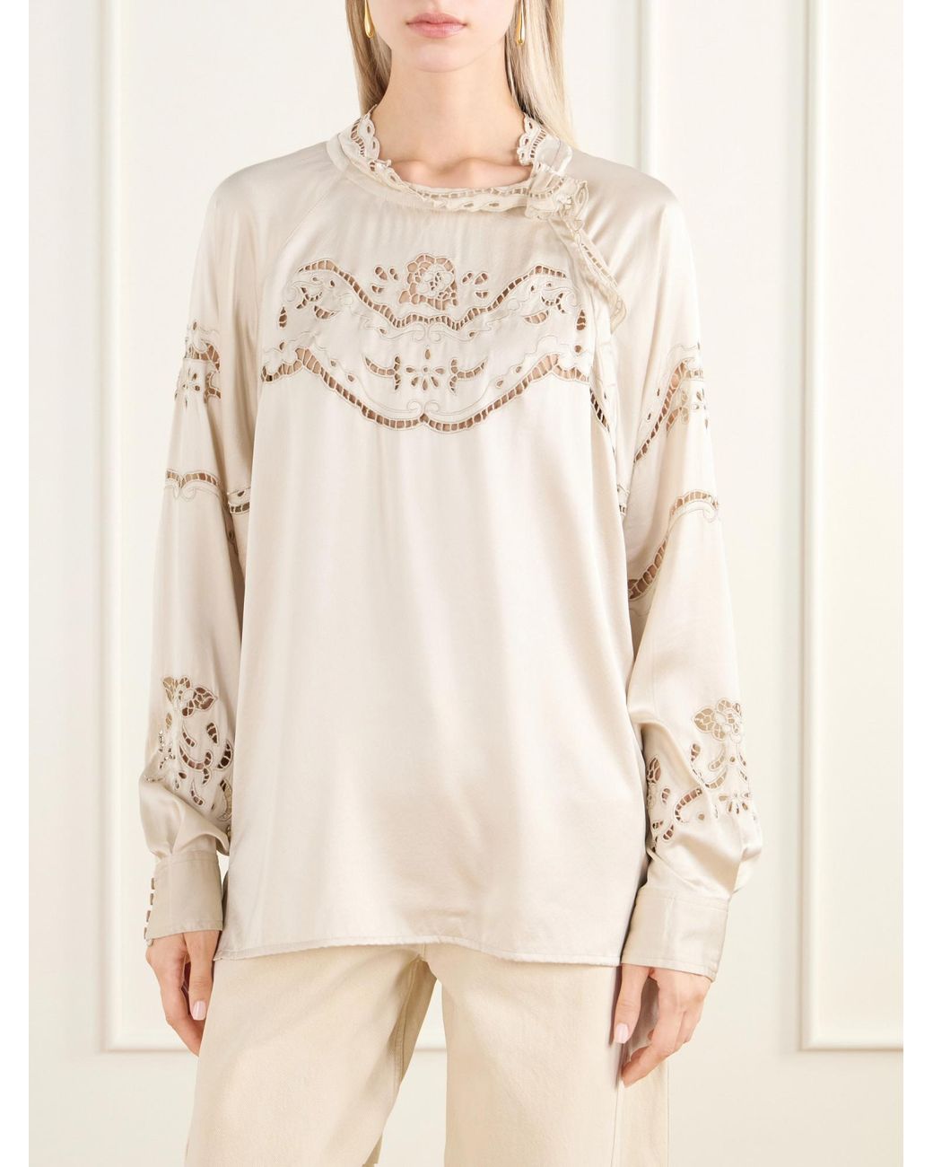 Isabel Marant Natural Enelia Silk Blouse