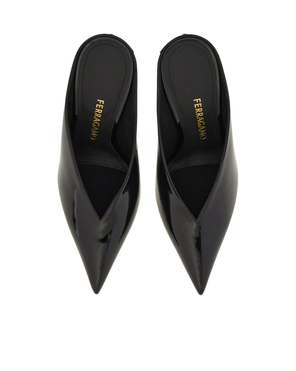 Ferragamo Black S-Shaped Heel Mule