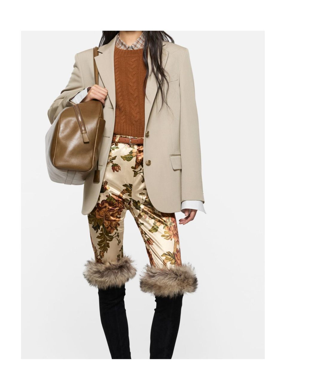 Acne Natural Layered Wool Suit Jacket