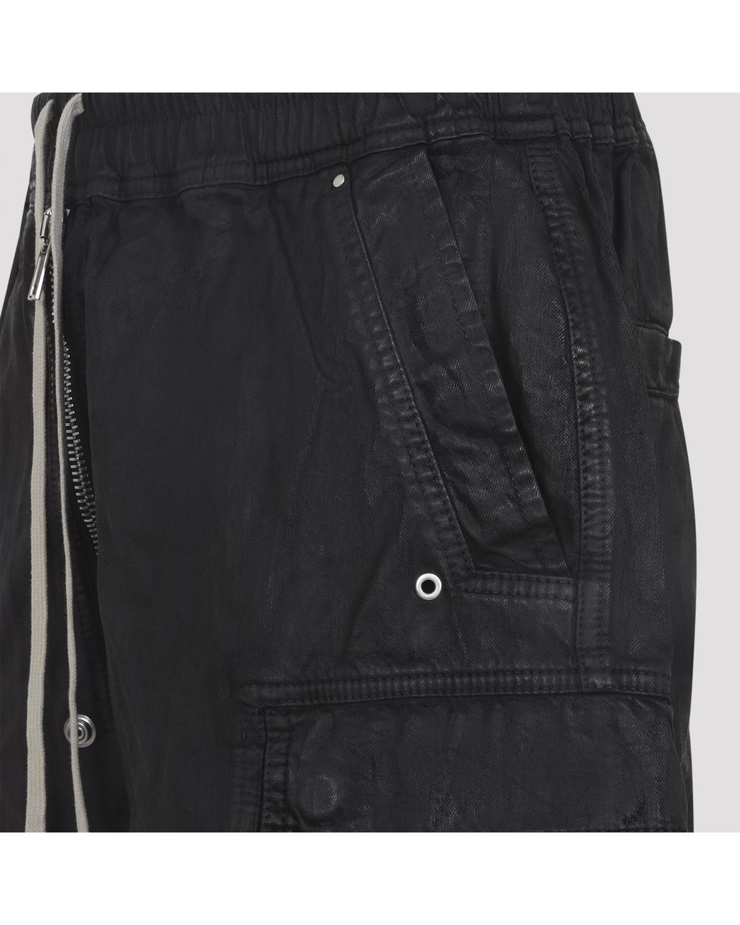 Rick Owens Black Drkshdw Denim Cargobela Shorts for men