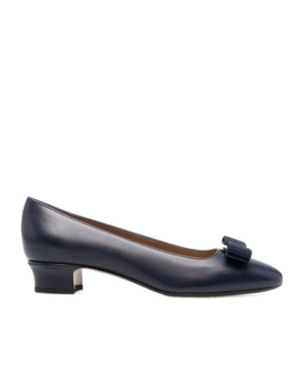 Ferragamo Blue Round-Toe High Heels