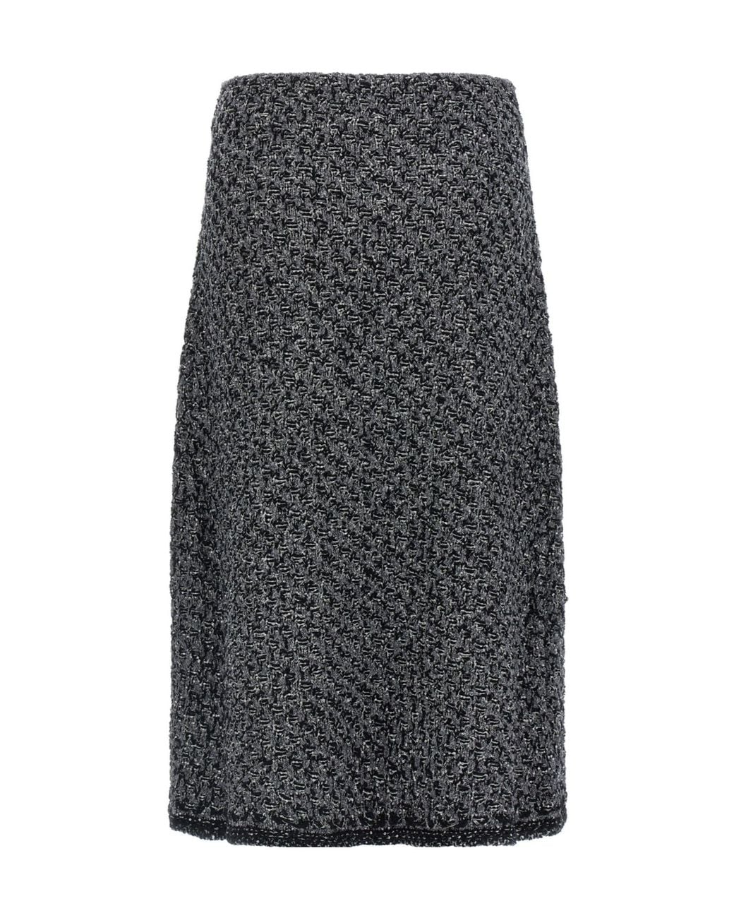 Fabiana Filippi Gray Tweed Midi Skirt