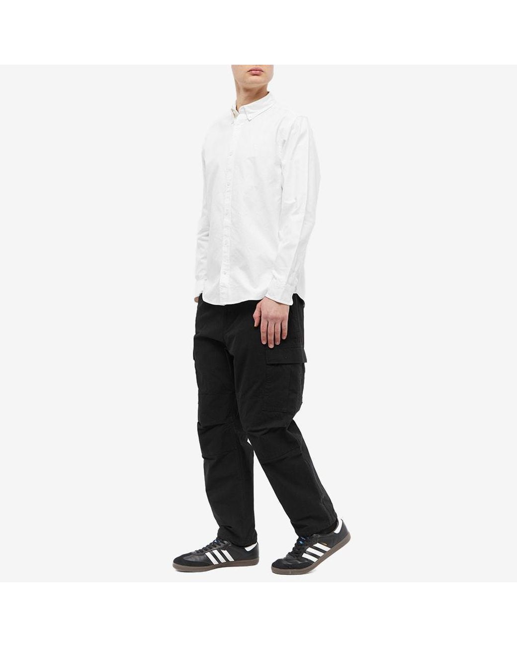 Carhartt White Buttoned Long-Sleeved Shirt for men