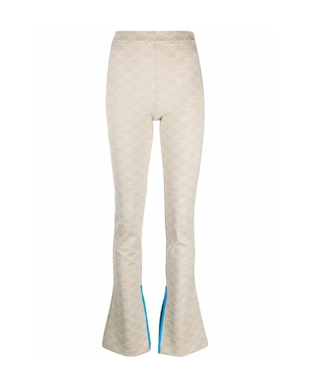 Off-White c/o Virgil Abloh Natural Monogram Ankle-Slit Trousers