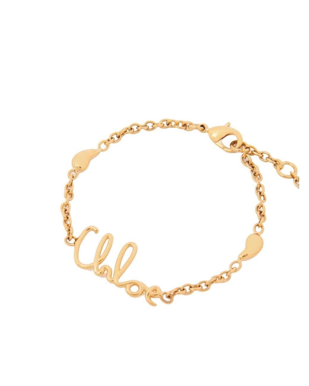 Chloé Metallic Chloé Logo Chain Bracelet