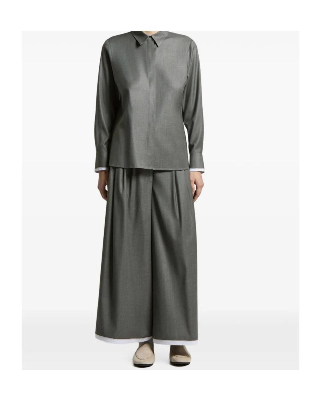Peserico Gray Long-Sleeved Shirt