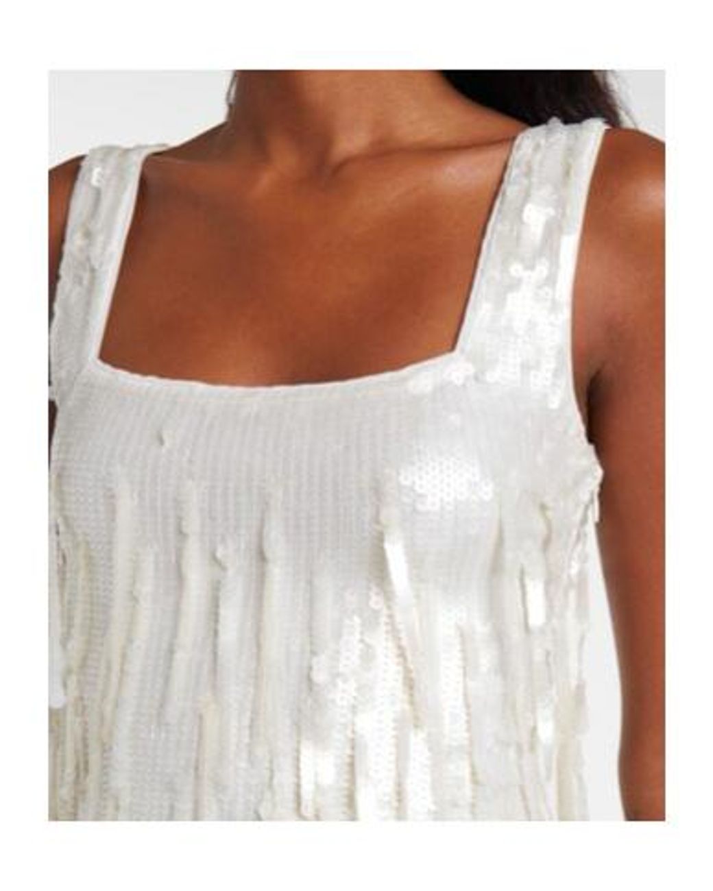 Staud White Le Sable Sequined Minidress