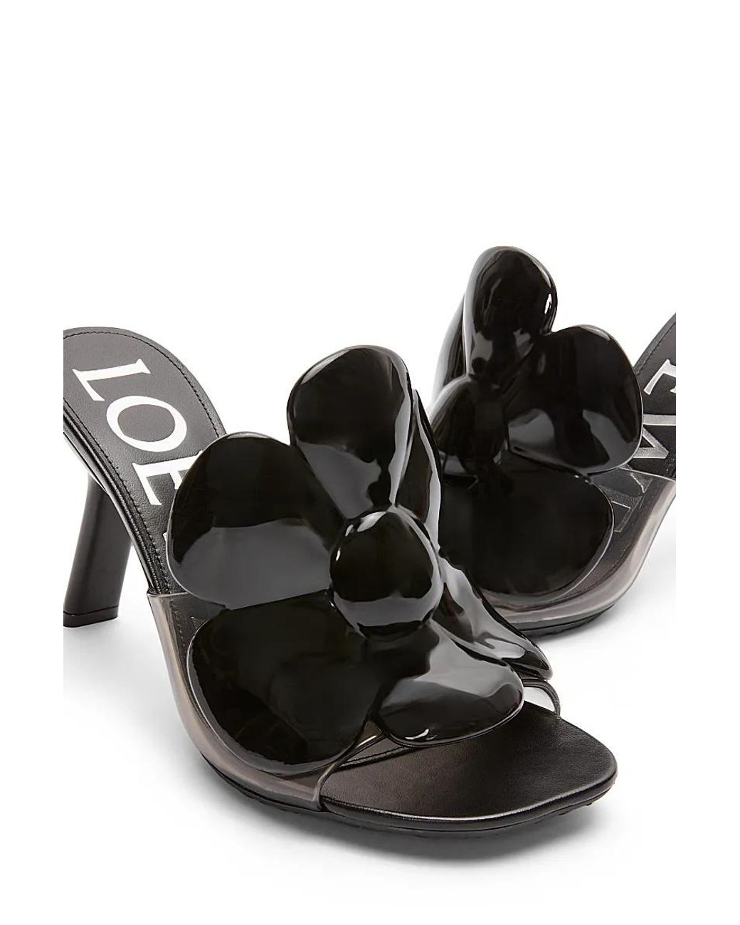Loewe Black Petal Flower Sandal