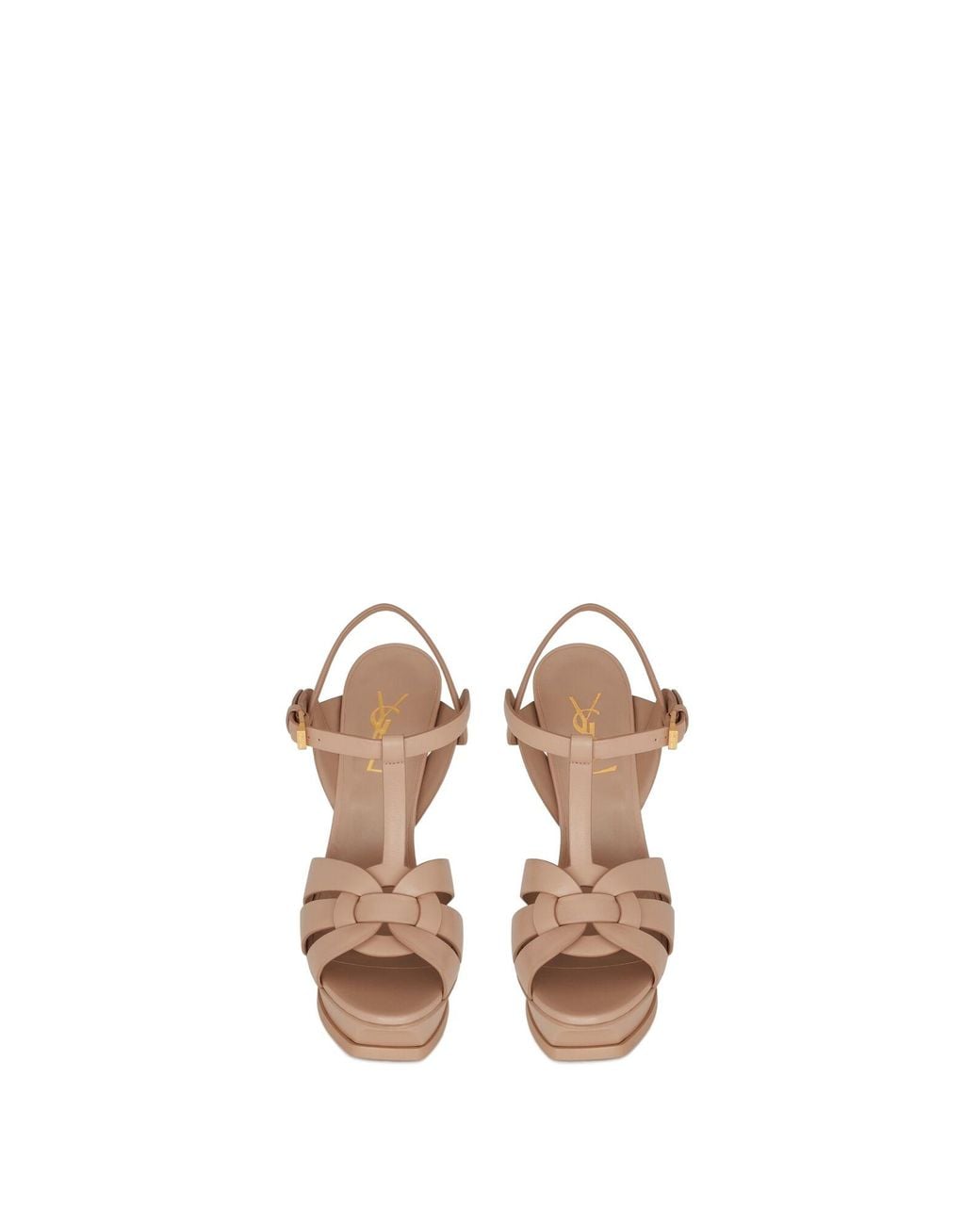 Saint Laurent White Tribute Platform Sandals