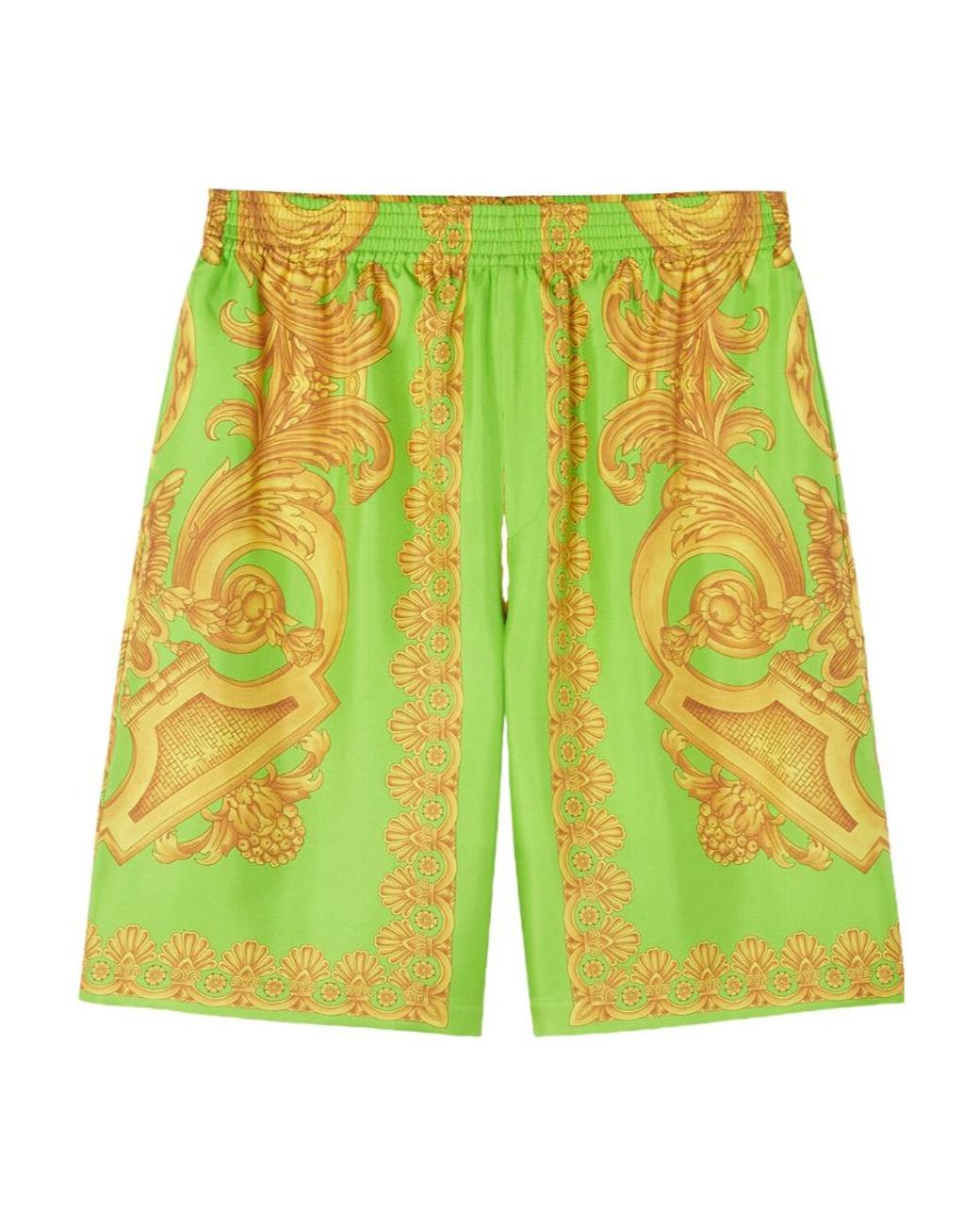 Versace Green Barocco 660 Knee-Length Shorts for men