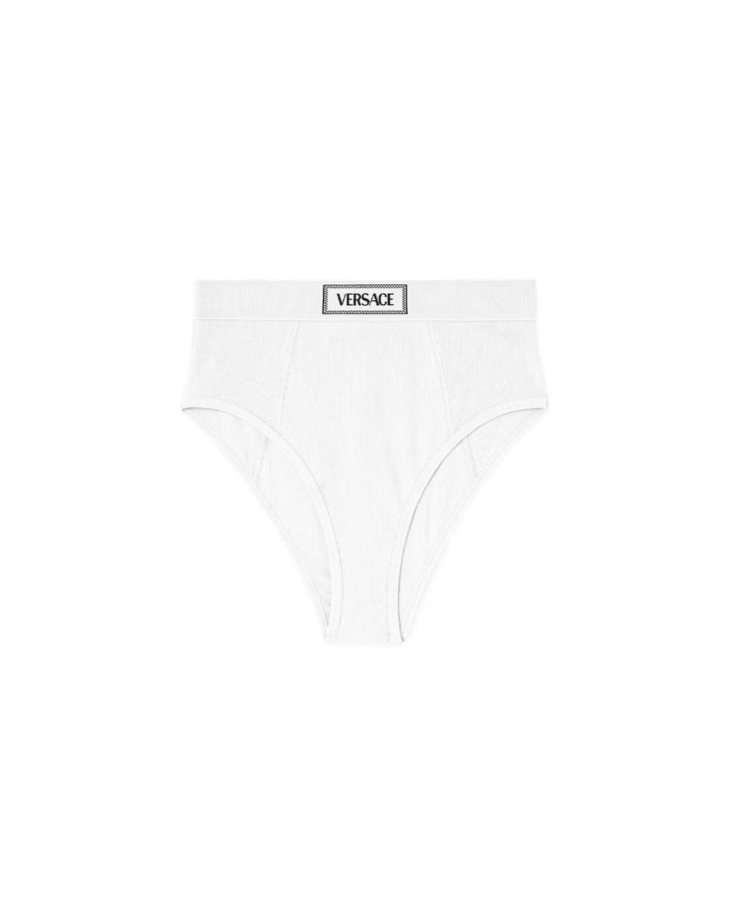 Versace White High-Waist Logo-Waistband Briefs
