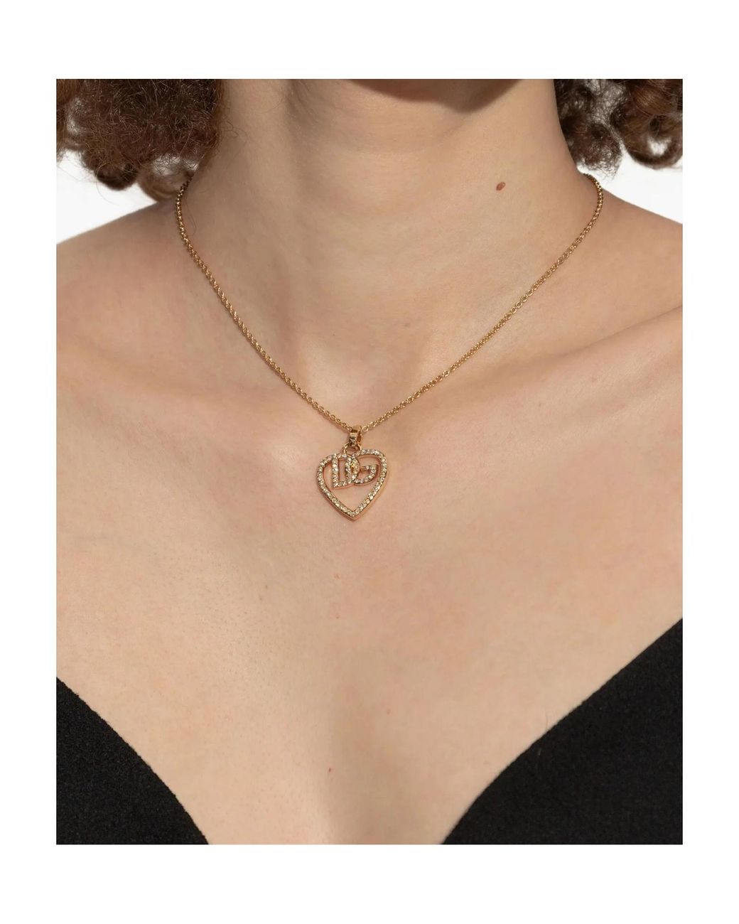 Dolce & Gabbana White Logo Pendant Necklace