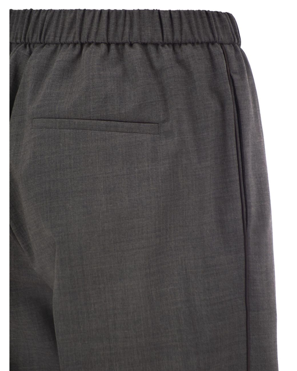 Peserico Gray Elastic Waist Casual Pants