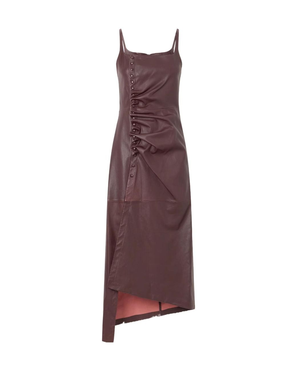 Rabanne Purple Asymmetric Ruched Dress