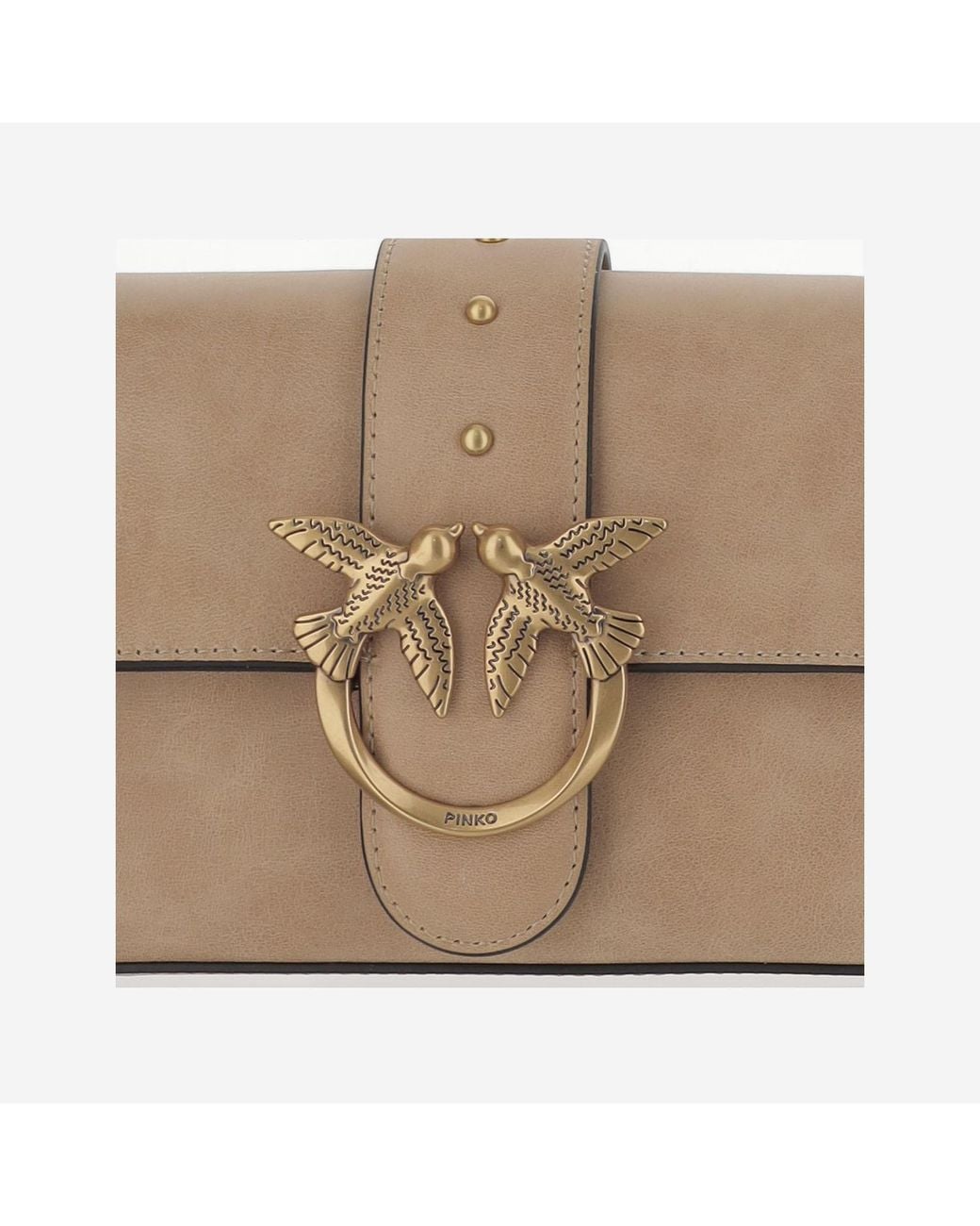 Pinko White Love One Logo Plaque Crossbody Bag