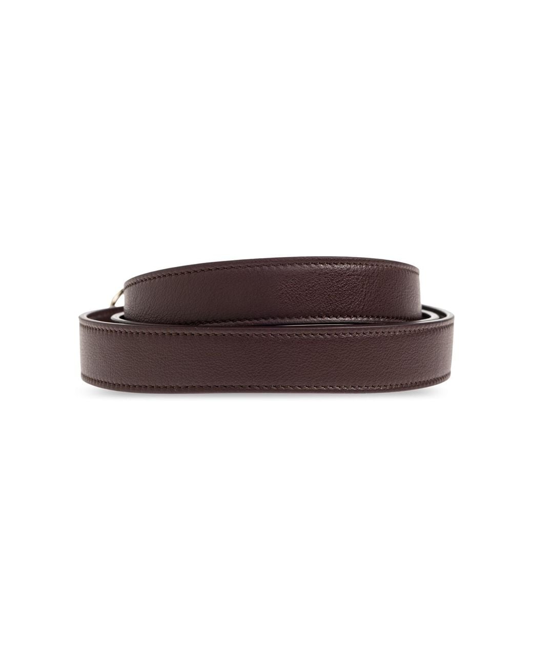 Victoria Beckham White Double Buckle Leather Belt