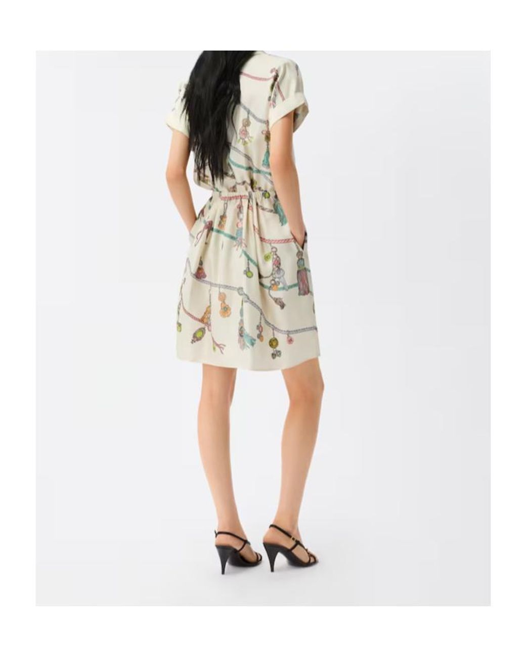 Versace White Hangin Out Printed Shirt Dress