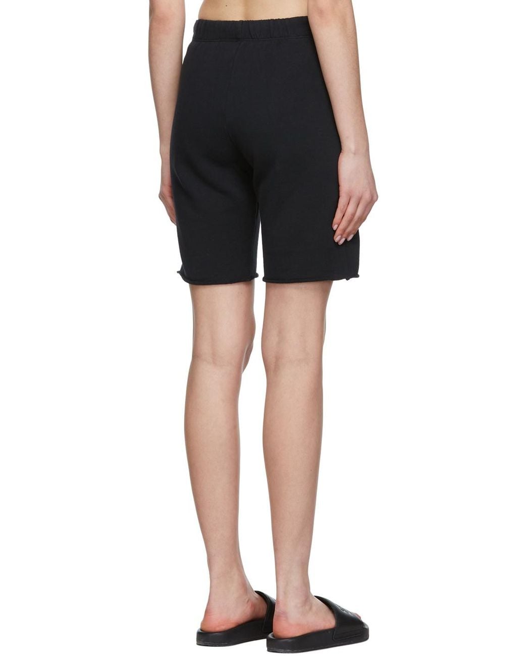 Heron Preston Black Logo-Patch Organic-Cotton Knee-Length Shorts