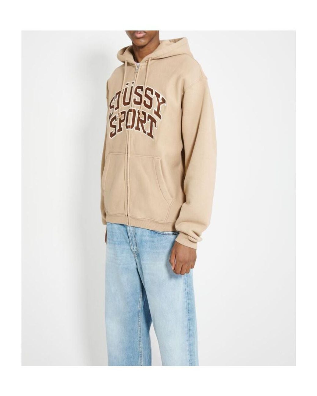 Stussy Blue Long-Sleeved Hooded Sweater for men