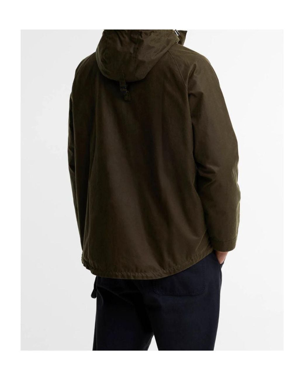 Barbour Brown Hooded Button-Fastening Waxed Coat for men
