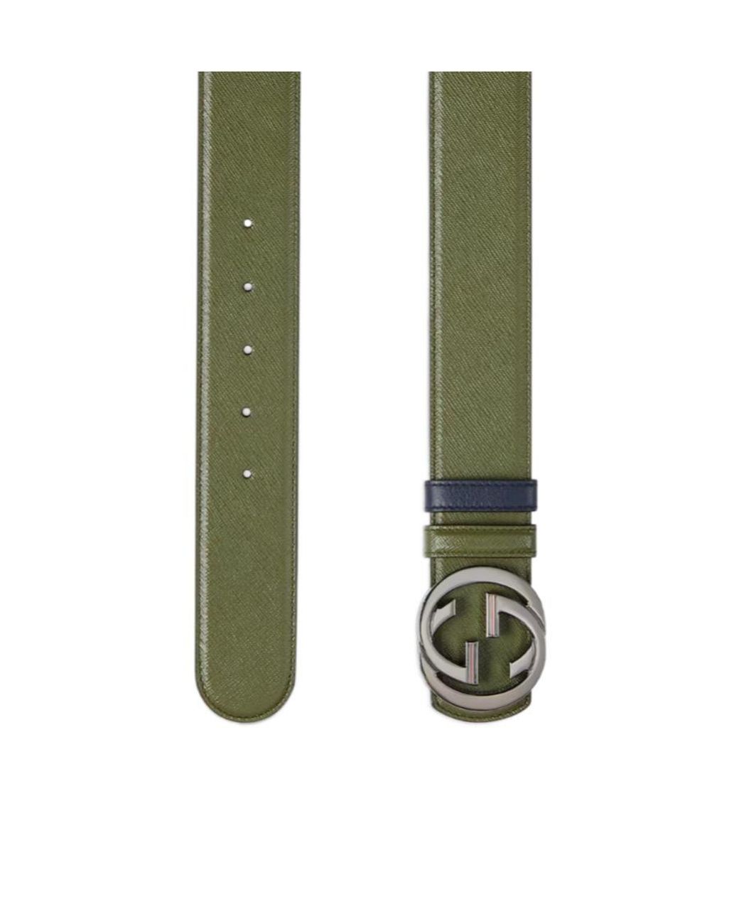 Gucci Blue Reversible Belt With Interlocking G Buckle for men