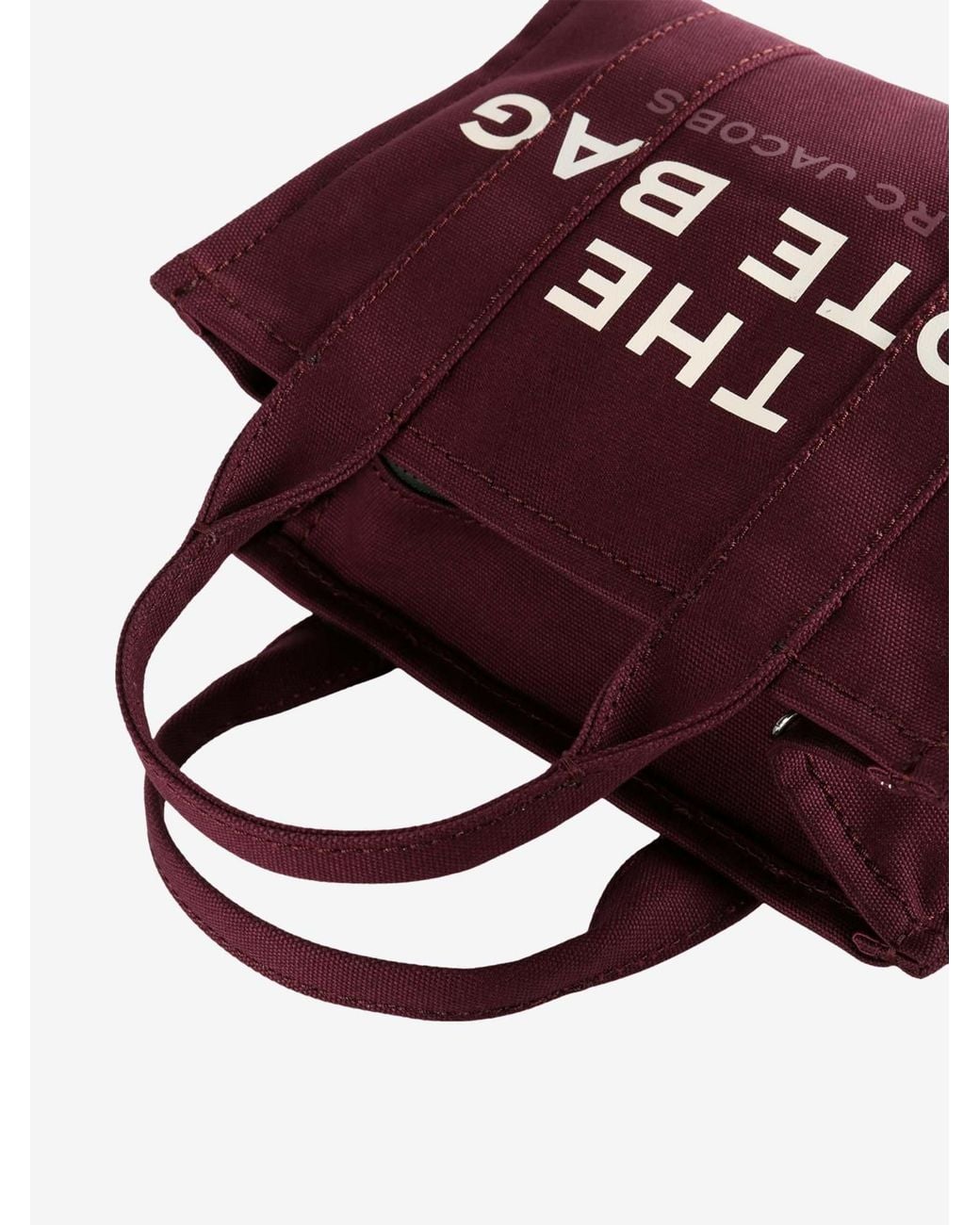 Marc Jacobs Red Logo Printed Zip-Up Small Tote Bag