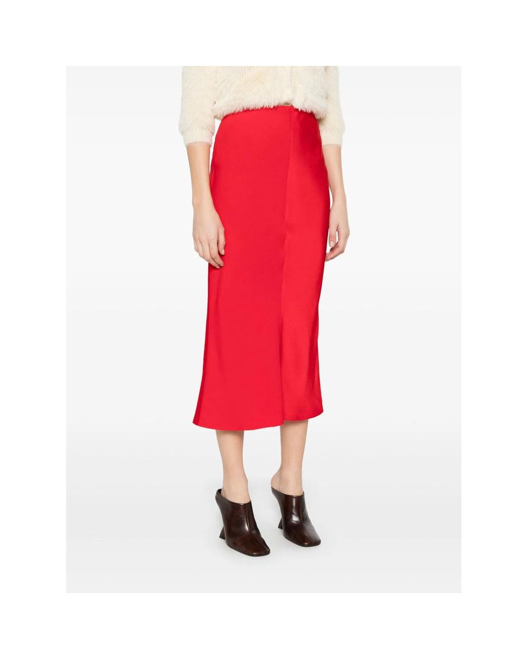 AMI Pink Straight Midi Skirt
