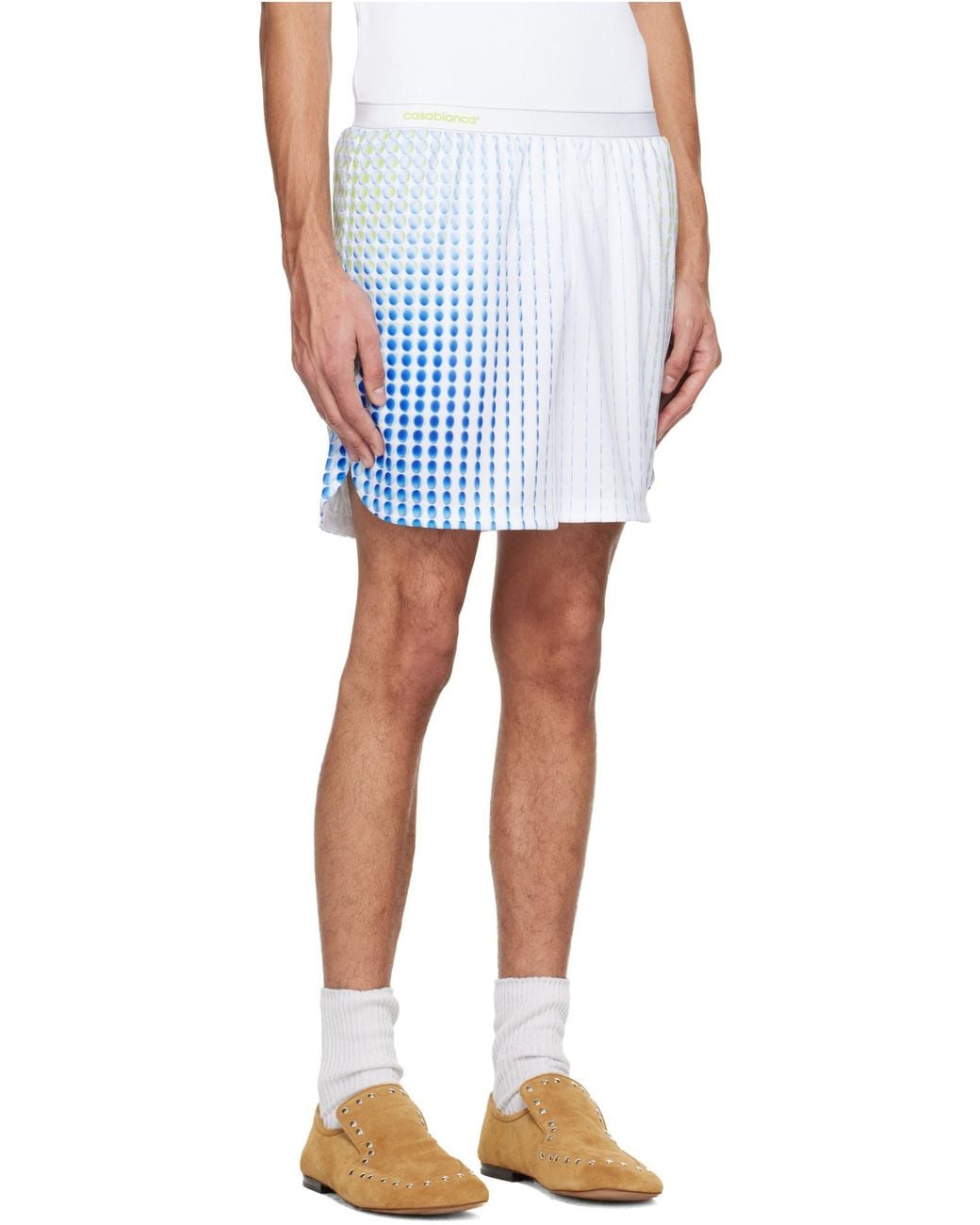 Casablanca Blue Geometric Print Technical Shorts for men