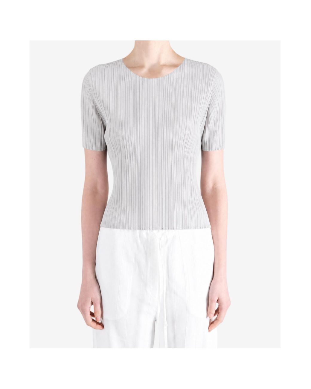 Pleats Please Issey Miyake Gray Pleats Please Issey Miyake Basics Short Sleeve Shirt