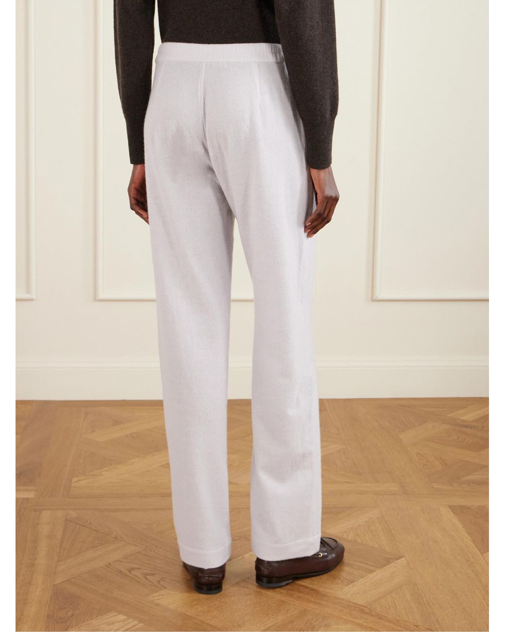 God's True Cashmere White Cashmere Wide-Leg Pajamas Pants