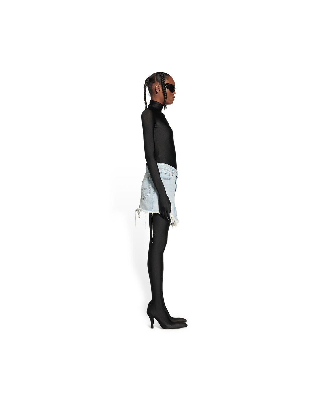 Balenciaga Blue Cut-Up Denim Mini Skirt