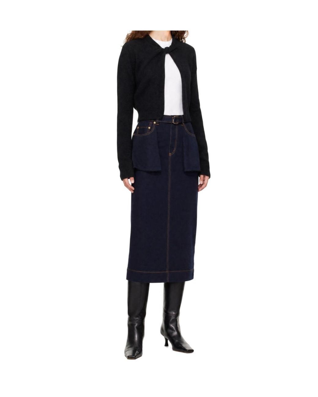 Wooyoungmi Black Knit Cardigan With Knot Detail