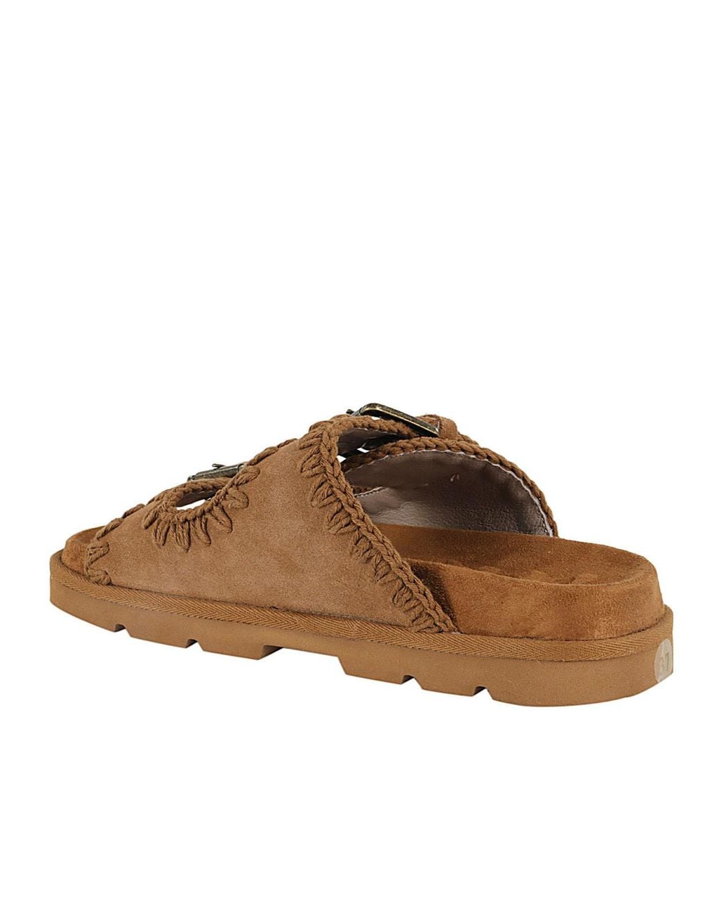 Mou Brown Logo Logo Slippers
