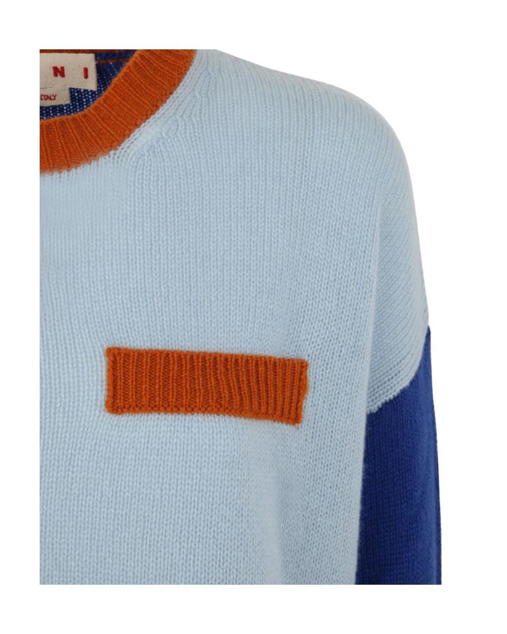 Marni Blue Round Neck Cashmere Sweater