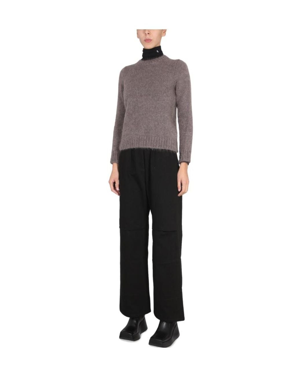 Raf Simons Gray Logo Patch Crewneck Jumper