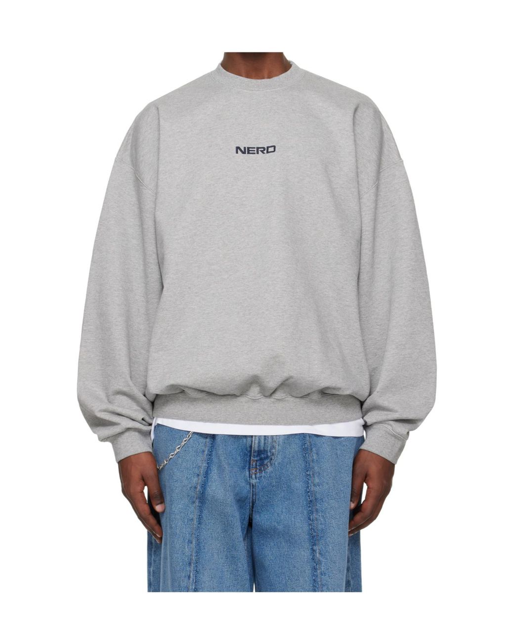 Vetements Gray Nerd Crew Neck Sweatshirt for men