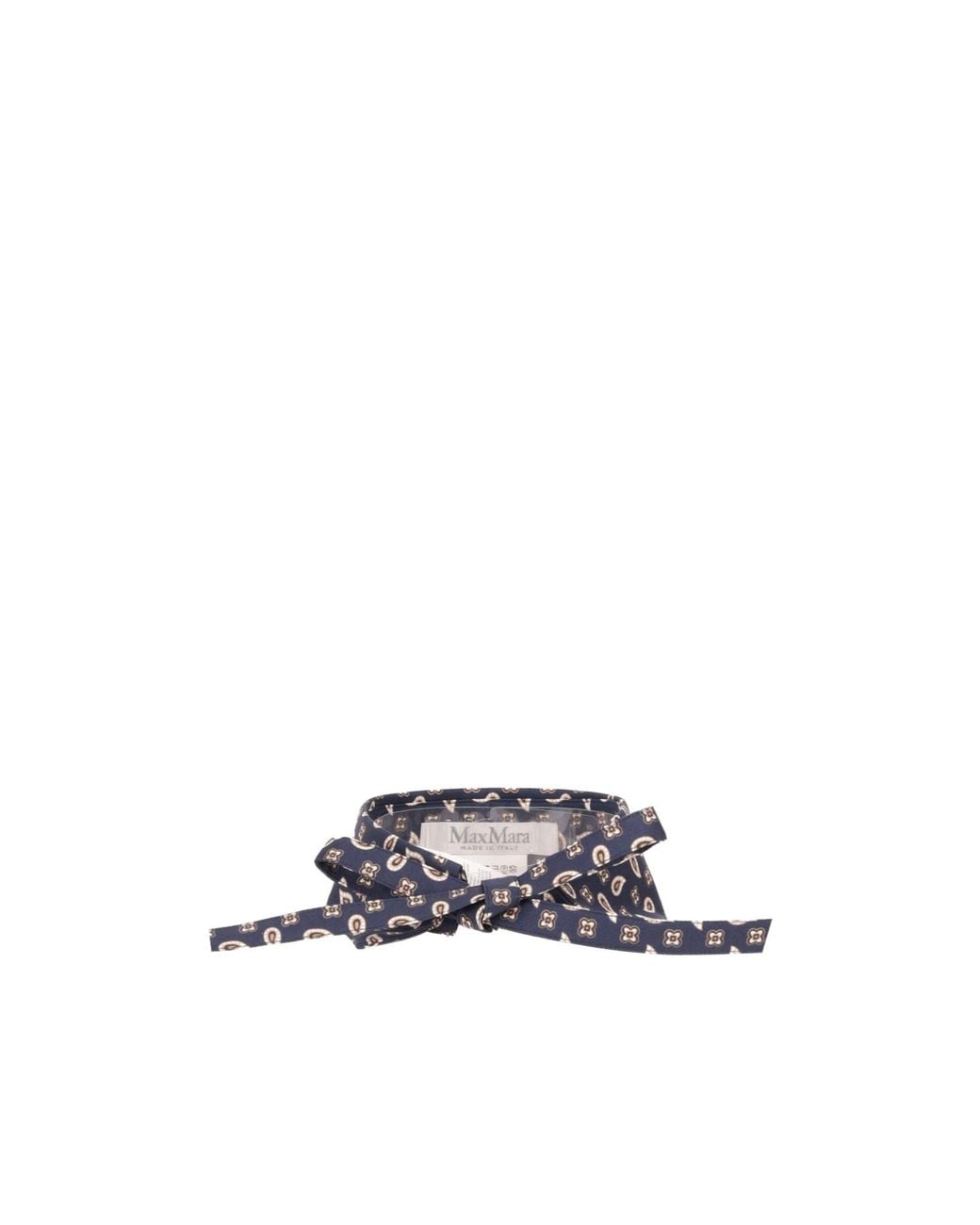 Max Mara White Printed Silk Collar