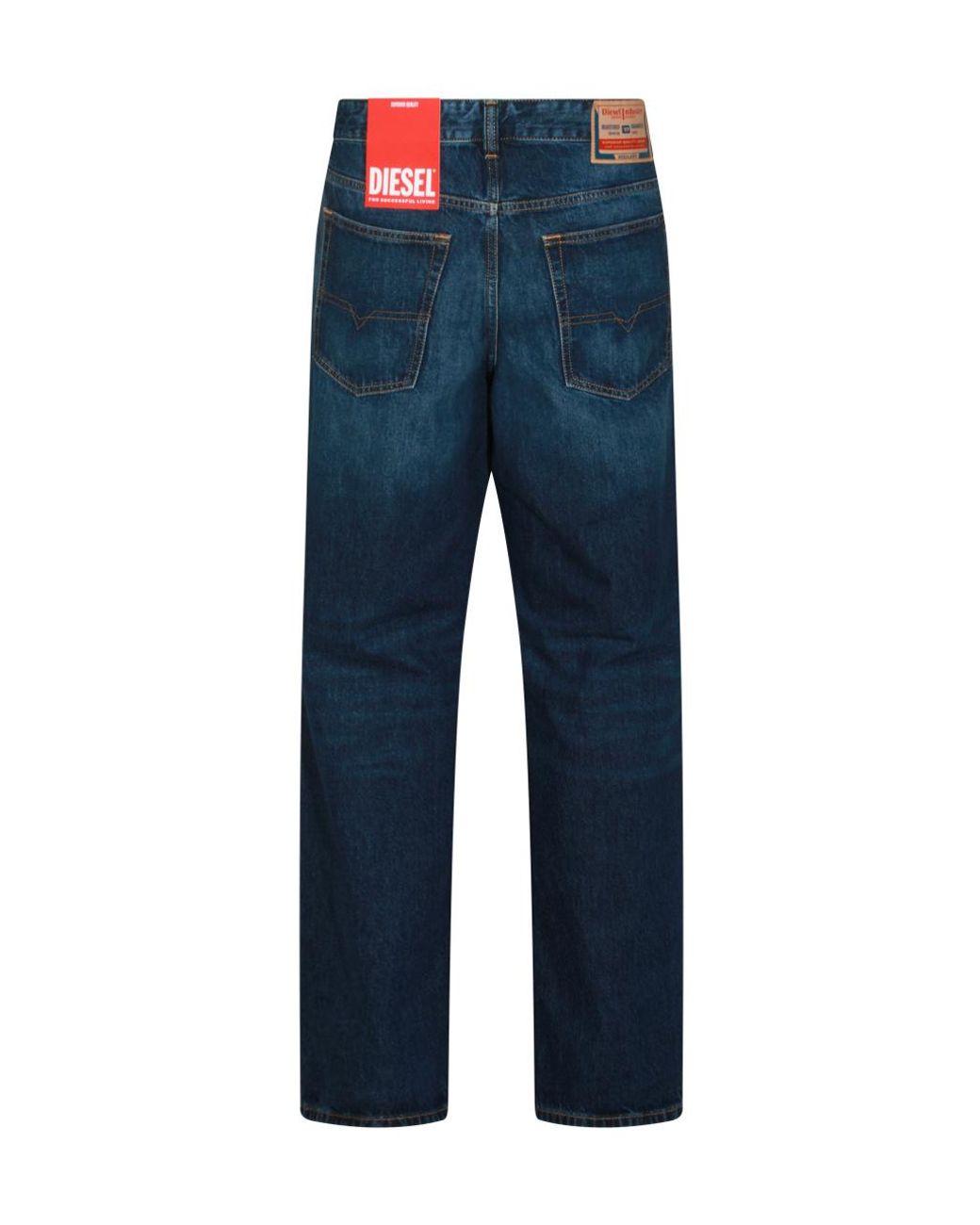DIESEL Blue 2001 D-Macro Low-Waist Relaxed Jeans for men