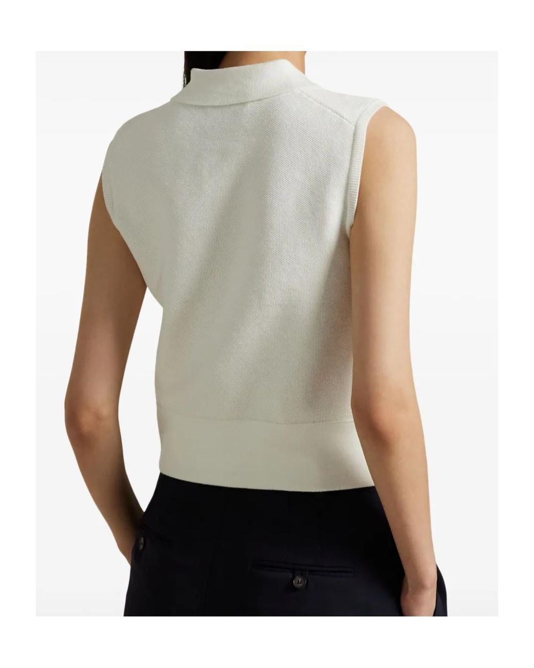 Polo Ralph Lauren White Sleeveless Polo Knitted Sweater