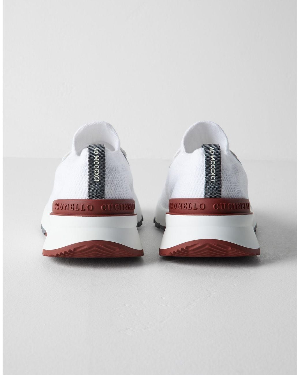 Brunello Cucinelli White Knit Sneakers for men