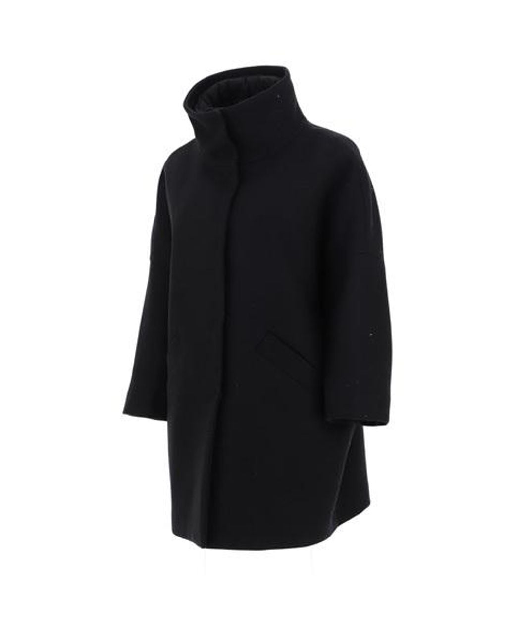 Herno Blue Snap-Buttoned High Neck Jacket