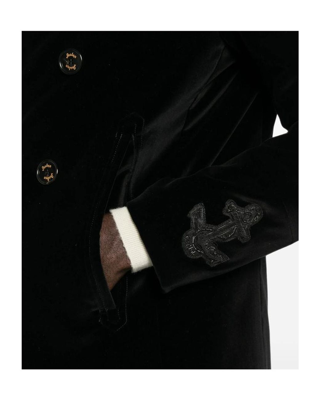 Sealup Black Double-Breasted Coat for men
