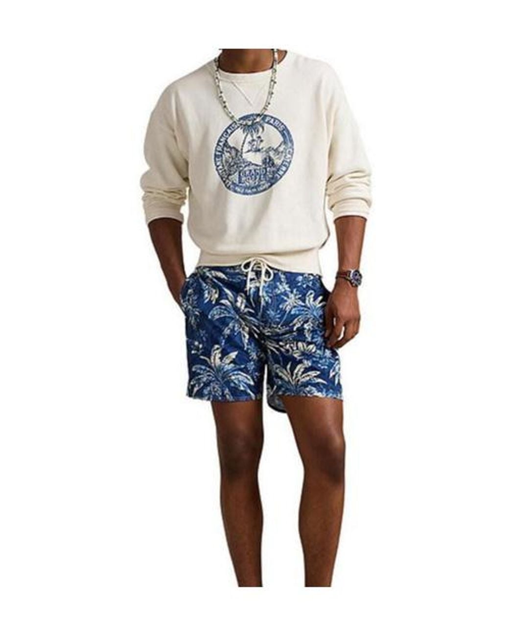 Polo Ralph Lauren Blue Graphic-Print Sweatshirt for men