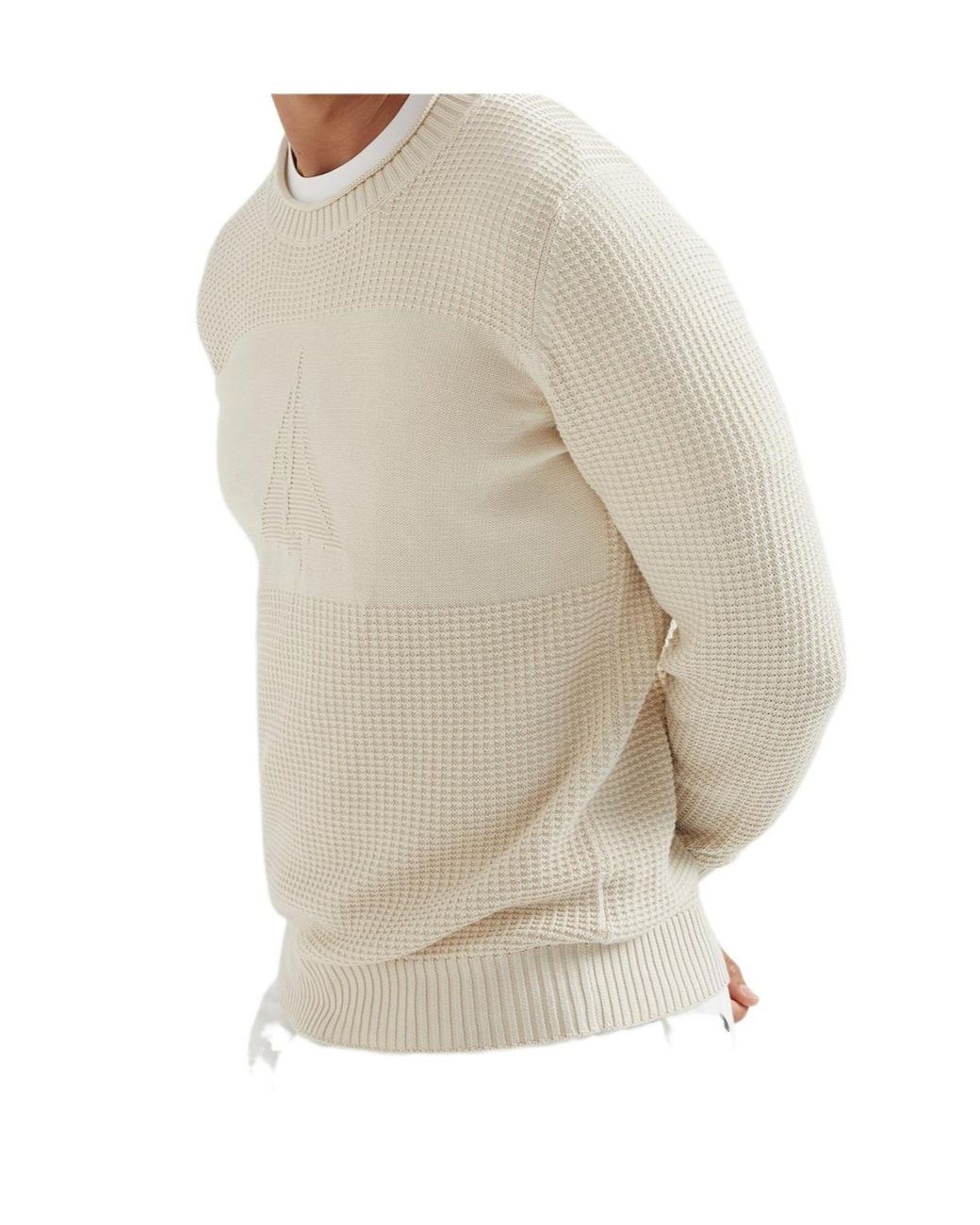 Brunello Cucinelli Natural Long Sleeved Straight Hem Jumper for men