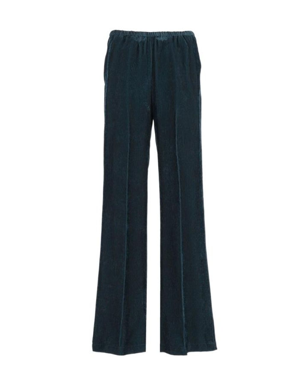 Forte_forte Blue Ribbed Velvet Pull-On Pants